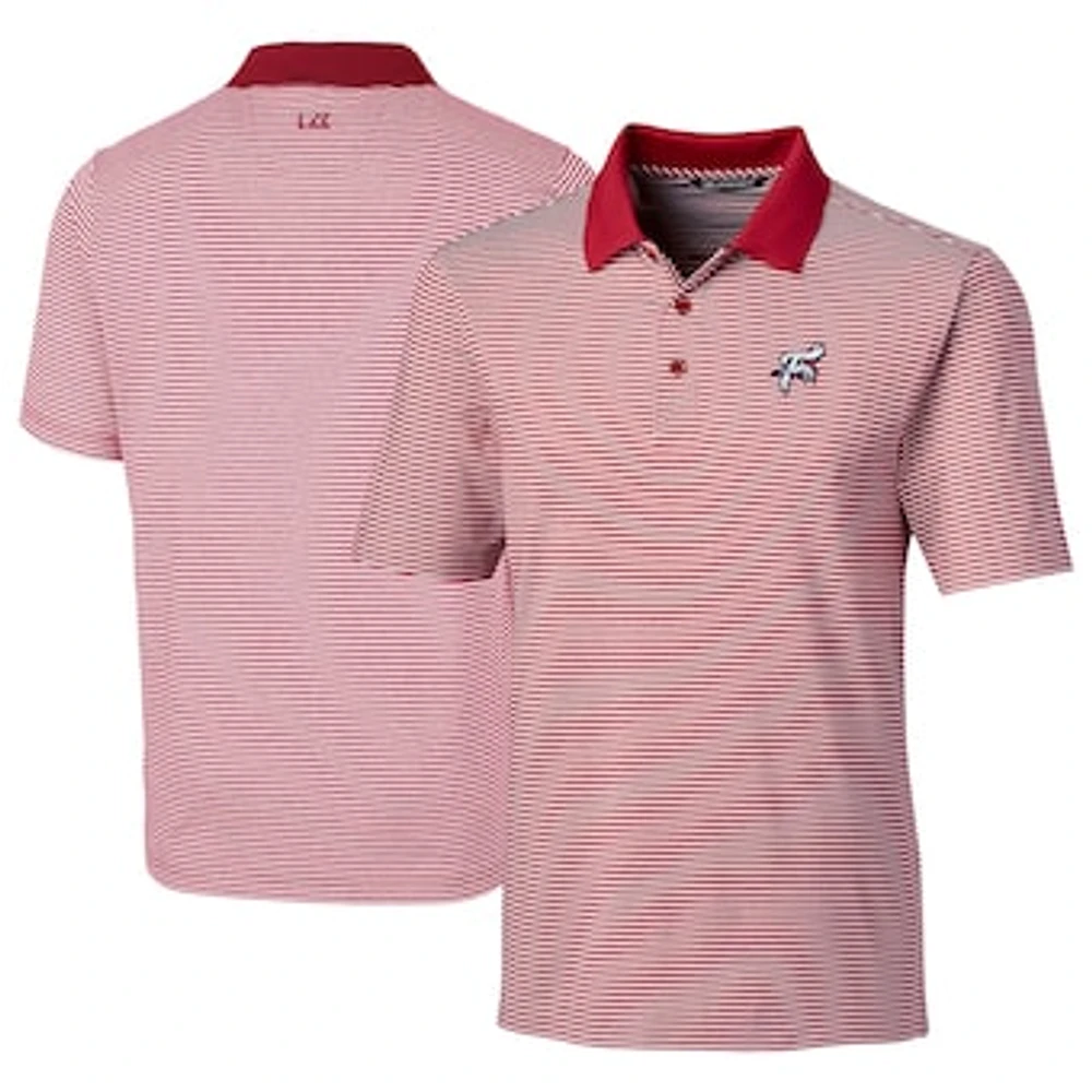 Men's Cutter & Buck Red Reading Fightin Phils Big Tall Forge Tonal Stripe Stretch Polo