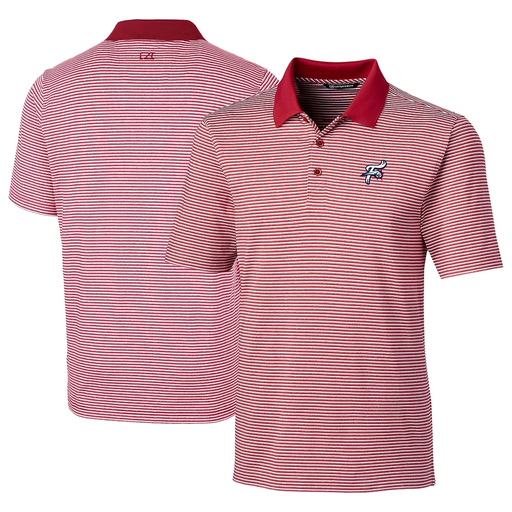 Men's Cutter & Buck Red Reading Fightin Phils Big Tall Forge Tonal Stripe Stretch Polo