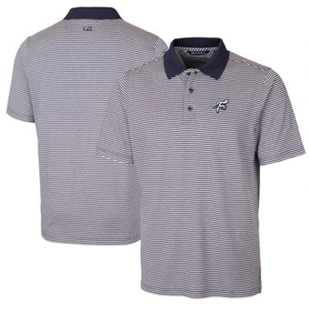 Men's Cutter & Buck Navy Reading Fightin Phils Big Tall Forge Tonal Stripe Stretch Polo