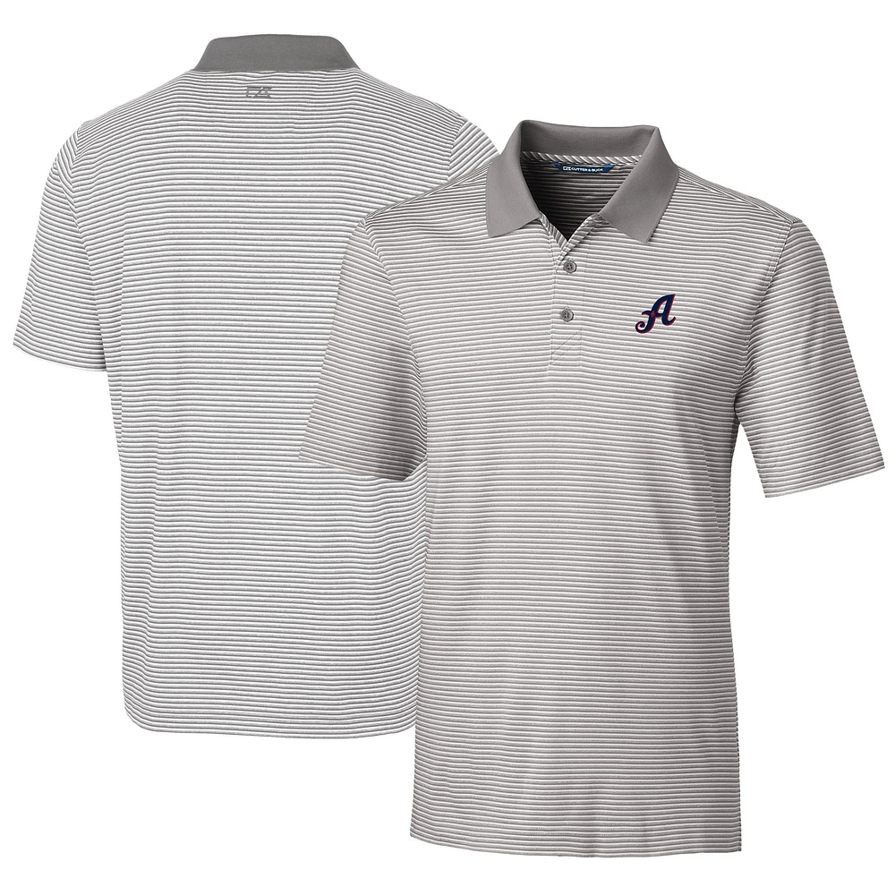 Men's Cutter & Buck Gray Reno Aces Big Tall Forge Tonal Stripe Stretch Polo
