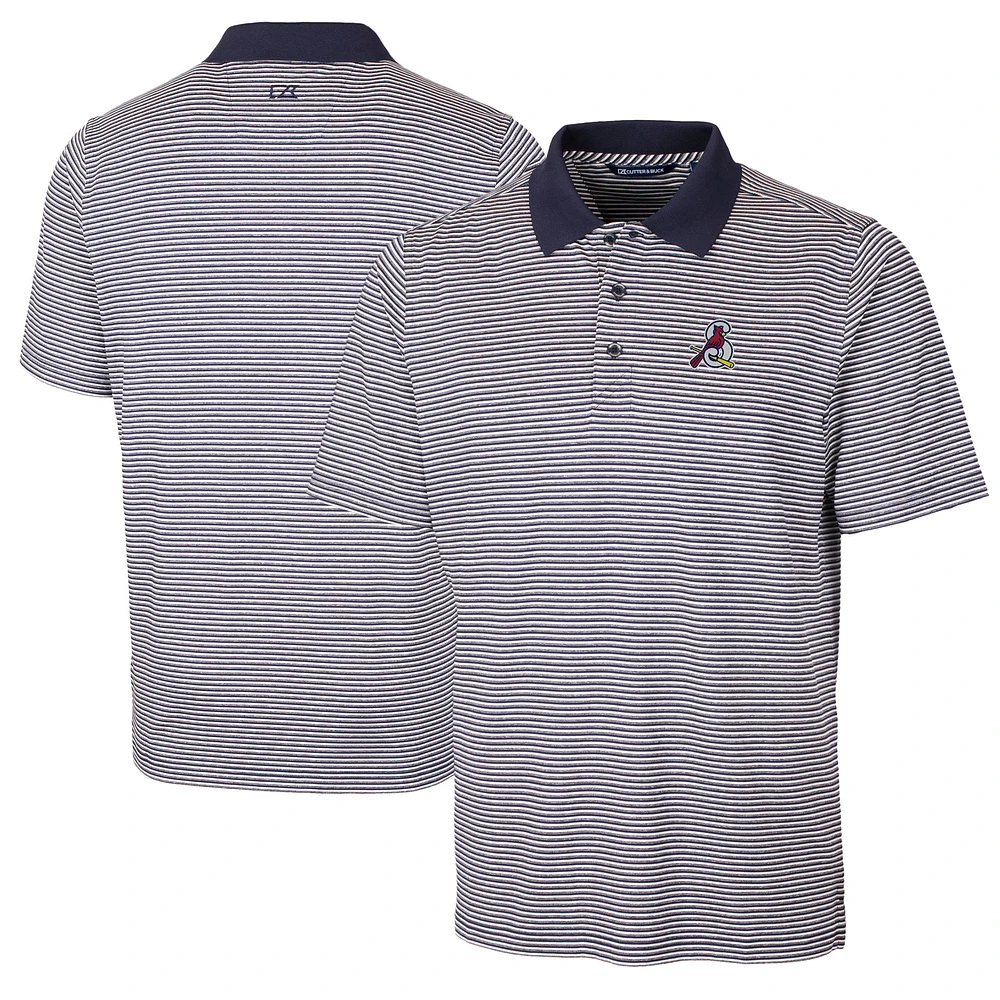 Men's Cutter & Buck Navy Springfield Cardinals Big Tall Forge Tonal Stripe Stretch Polo