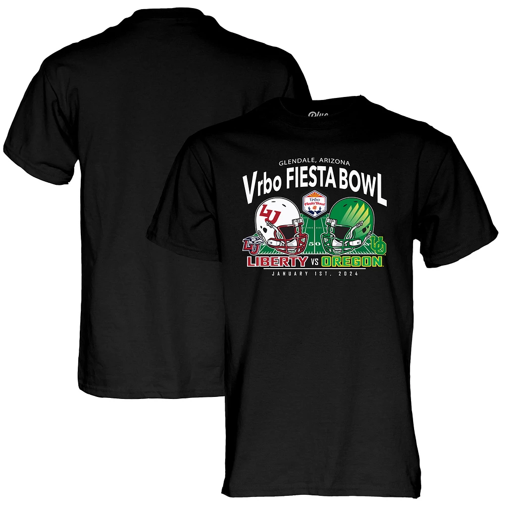 Men's Blue 84 Black Oregon Ducks vs. Liberty Flames 2024 Fiesta Bowl Matchup T-Shirt