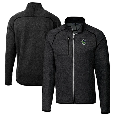 Men's Cutter & Buck Heather Charcoal Hillsboro Hops Big Tall Mainsail Sweater-Knit Full-Zip Jacket