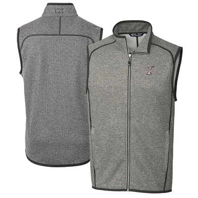 Men's Cutter & Buck Heather Gray Albuquerque Isotopes Big Tall Mainsail Sweater-Knit Full-Zip Vest