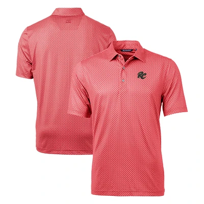 Men's Cutter & Buck Red Sacramento River Cats Big Tall Pike Banner Print Stretch Polo