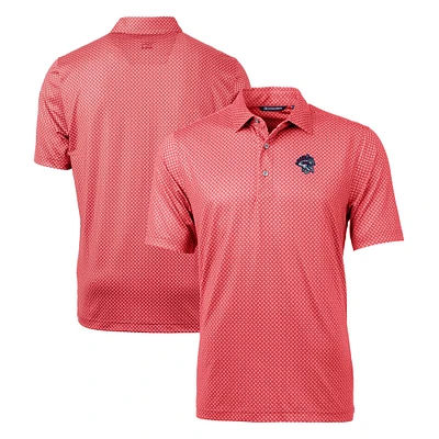 Men's Cutter & Buck Red Binghamton Rumble Ponies Big Tall Pike Banner Print Stretch Polo
