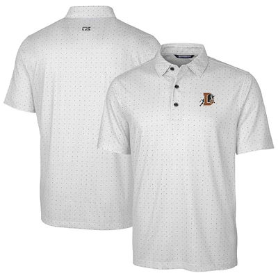 Men's Cutter & Buck Charcoal Durham Bulls Big Tall DryTec Pike Double Dot Print Stretch Polo