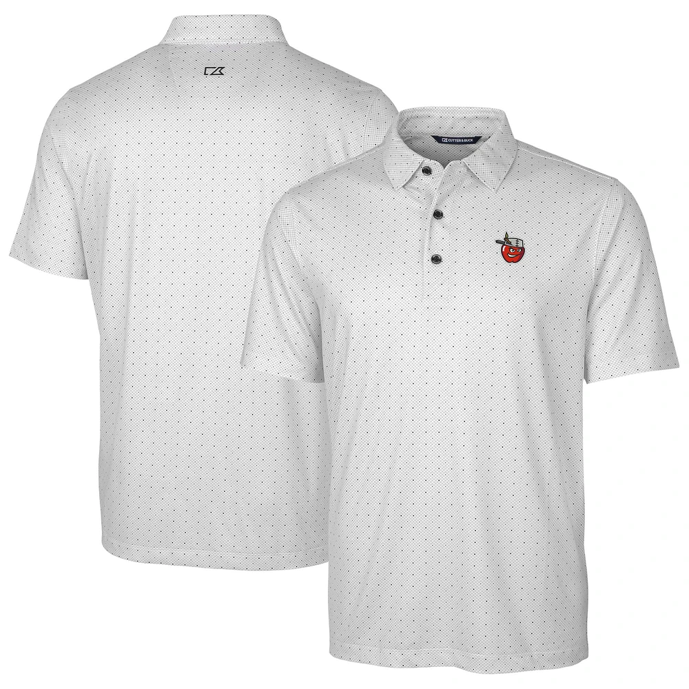 Men's Cutter & Buck Charcoal Fort Wayne TinCaps Big & Tall DryTec Pike Double Dot Print Stretch Polo