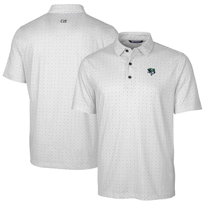 Men's Cutter & Buck Charcoal Gwinnett Stripers Big Tall DryTec Pike Double Dot Print Stretch Polo