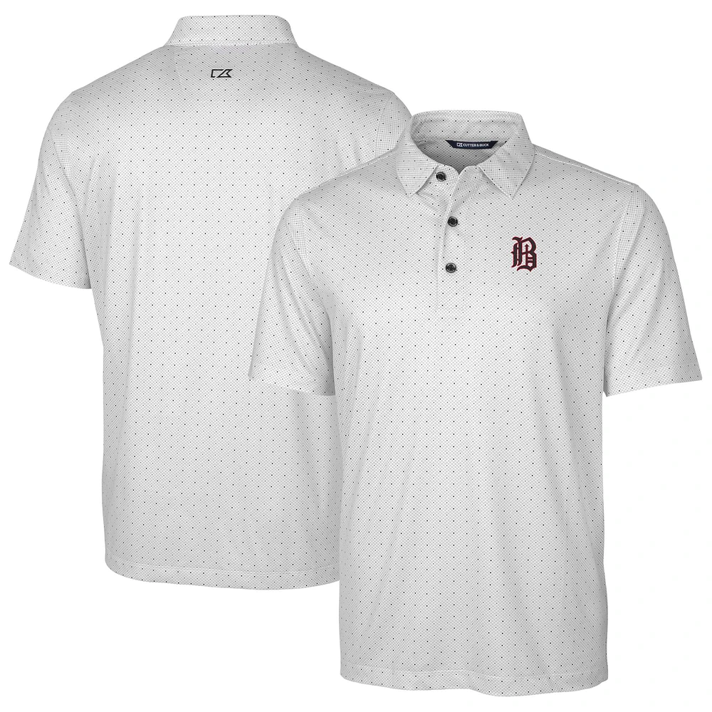 Men's Cutter & Buck Charcoal Birmingham Barons Big Tall DryTec Pike Double Dot Print Stretch Polo