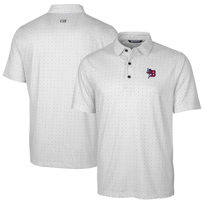 Men's Cutter & Buck Charcoal Buffalo Bisons Big Tall DryTec Pike Double Dot Print Stretch Polo