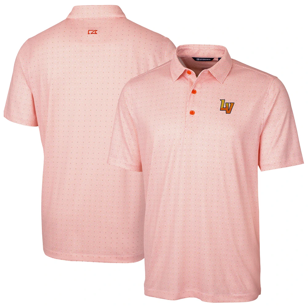 Men's Cutter & Buck Orange Las Vegas Aviators Big Tall DryTec Pike Double Dot Print Stretch Polo