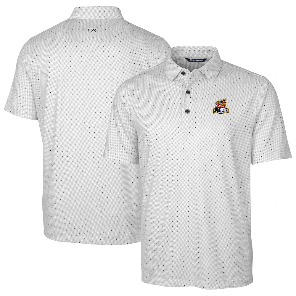 Men's Cutter & Buck Charcoal Toledo Mud Hens Big Tall DryTec Pike Double Dot Print Stretch Polo