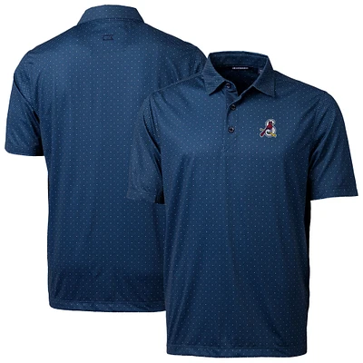 Men's Cutter & Buck Navy Springfield Cardinals Big & Tall DryTec Pike Double Dot Print Stretch Polo