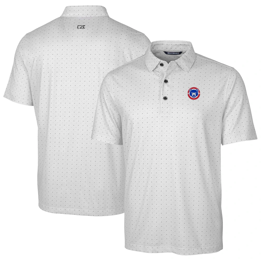 Men's Cutter & Buck Charcoal South Bend Cubs Big Tall DryTec Pike Double Dot Print Stretch Polo