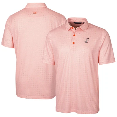 Men's Cutter & Buck Orange Albuquerque Isotopes Big Tall DryTec Pike Double Dot Print Stretch Polo