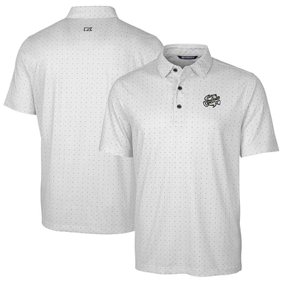Men's Cutter & Buck Charcoal Omaha Storm Chasers Big Tall DryTec Pike Double Dot Print Stretch Polo