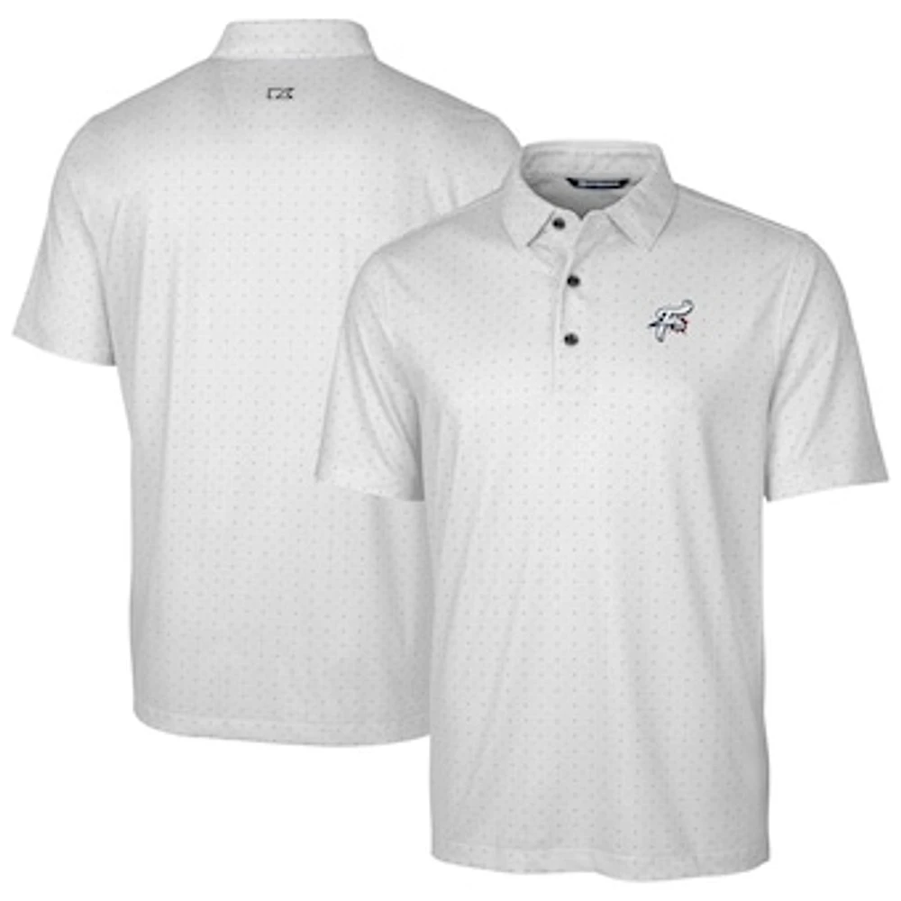 Men's Cutter & Buck Charcoal Reading Fightin Phils Big Tall DryTec Pike Double Dot Print Stretch Polo