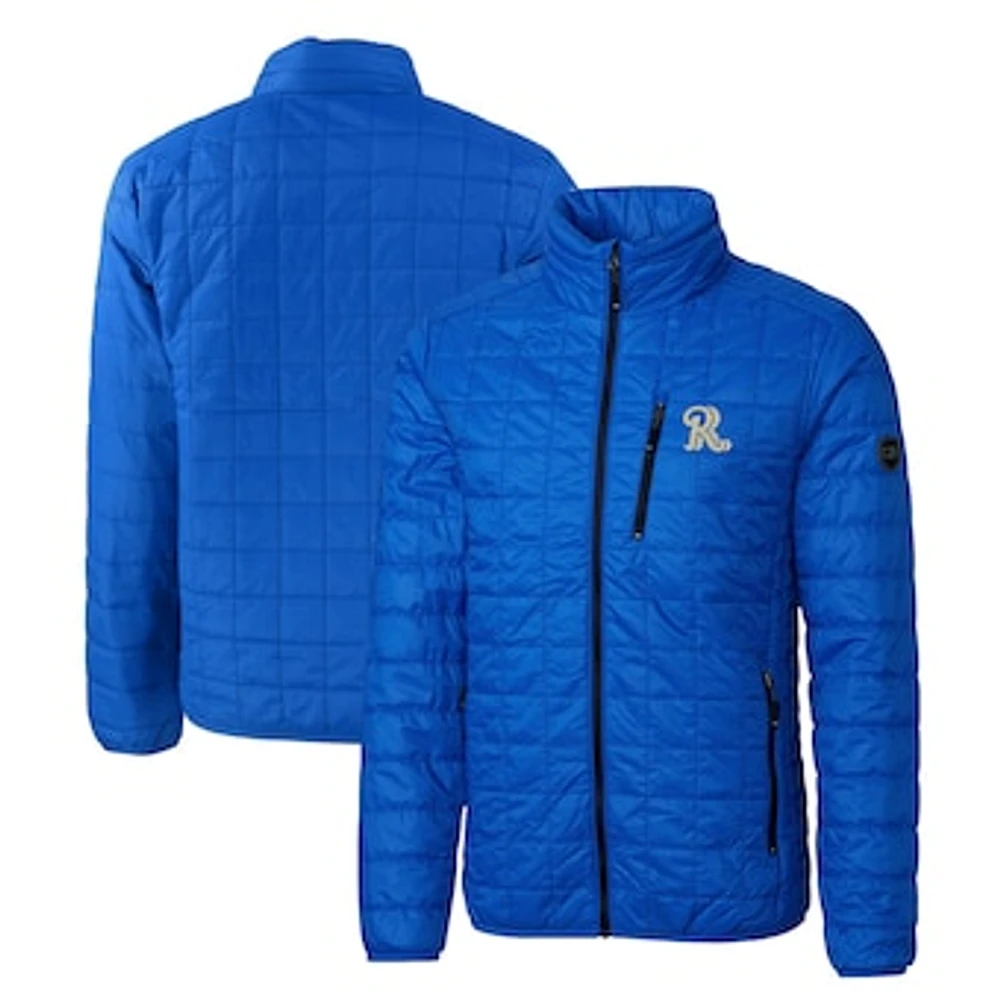 Men's Cutter & Buck Royal Frisco RoughRiders Rainier PrimaLoft Big Tall Eco Insulated Full-Zip Puffer Jacket