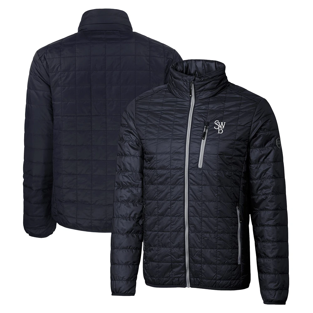 Men's Cutter & Buck Navy Scranton Wilkes-Barre RailRiders Rainier PrimaLoft Big Tall Eco Insulated Full-Zip Puffer Jacket