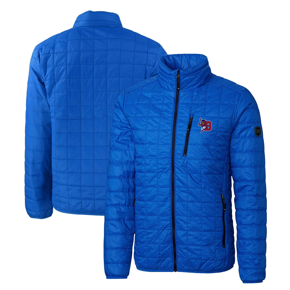 Men's Cutter & Buck Royal Buffalo Bisons Rainier PrimaLoft Big Tall Eco Insulated Full-Zip Puffer Jacket