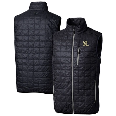 Men's Cutter & Buck Navy Frisco RoughRiders Rainier PrimaLoft Big Tall Eco Insulated Full-Zip Puffer Vest