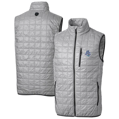 Men's Cutter & Buck Gray Hartford Yard Goats Rainier PrimaLoft Big Tall Eco Insulated Full-Zip Puffer Vest