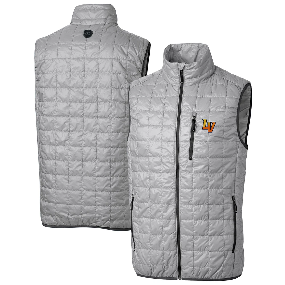 Men's Cutter & Buck Gray Las Vegas Aviators Rainier PrimaLoft Big Tall Eco Insulated Full-Zip Puffer Vest