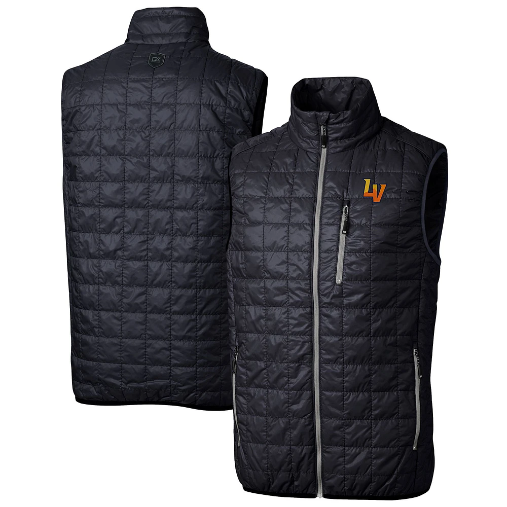 Men's Cutter & Buck Navy Las Vegas Aviators Rainier PrimaLoft Big Tall Eco Insulated Full-Zip Puffer Vest