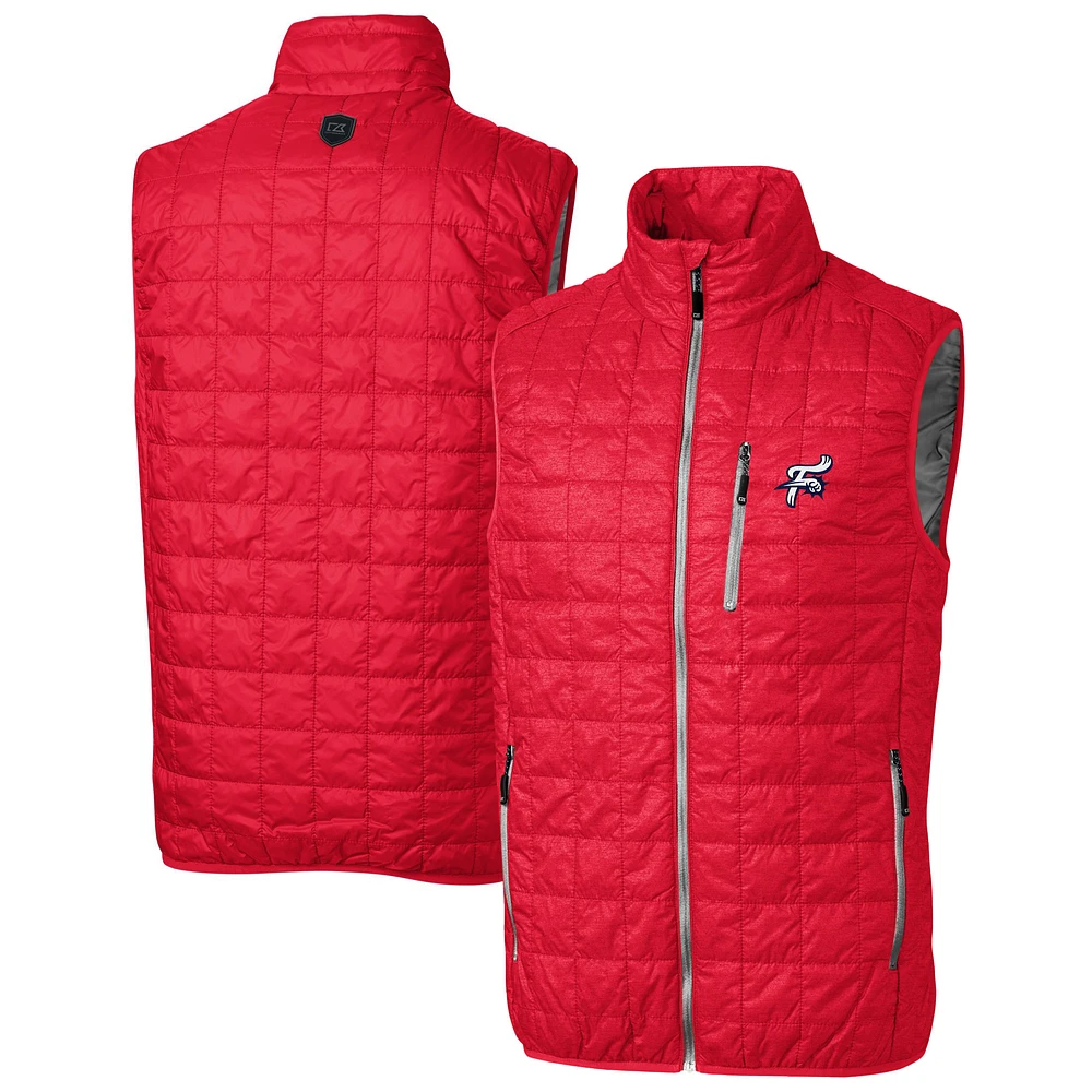 Men's Cutter & Buck Reading Fightin Phils Rainier PrimaLoft Big Tall Eco Insulated Full-Zip Puffer Vest