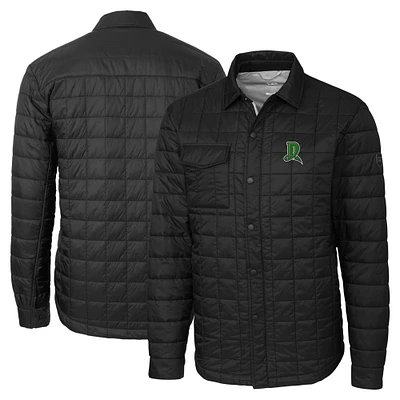 Men's Cutter & Buck Black Dayton Dragons Big Tall Rainier PrimaLoft Eco Insulated Quilted Button-Up Shacket