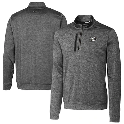 Men's Cutter & Buck Gray Omaha Storm Chasers Big Tall Stealth Heathered Quarter-Zip Pullover Top