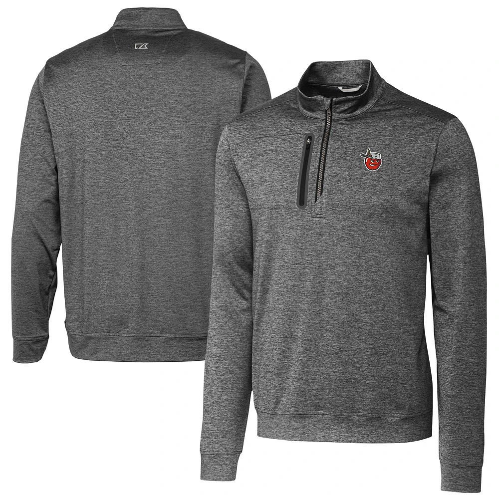 Men's Cutter & Buck Gray Fort Wayne TinCaps Big Tall Stealth Heathered Quarter-Zip Pullover Top