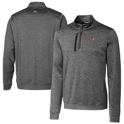 Men's Cutter & Buck Gray Fresno Grizzlies Big Tall Stealth Heathered Quarter-Zip Pullover Top