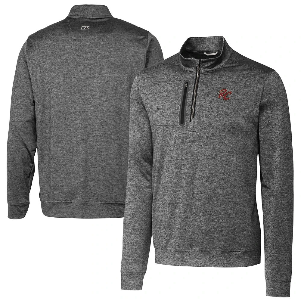 Men's Cutter & Buck Gray Sacramento River Cats Big Tall Stealth Heathered Quarter-Zip Pullover Top