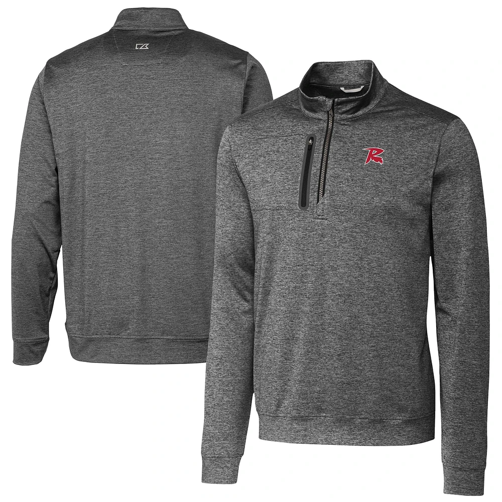 Men's Cutter & Buck Gray Richmond Flying Squirrels Big Tall Stealth Heathered Quarter-Zip Pullover Top