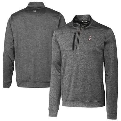 Men's Cutter & Buck Gray Albuquerque Isotopes Big Tall Stealth Heathered Quarter-Zip Pullover Top