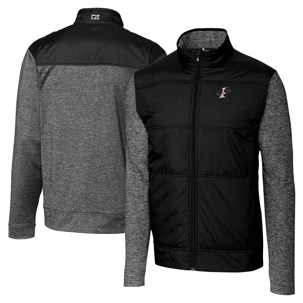 Men's Cutter & Buck Black Albuquerque Isotopes Big Tall Stealth Hybrid Quilted Full-Zip Windbreaker Jacket