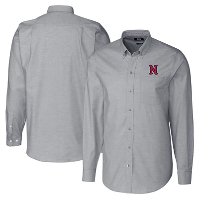 Men's Cutter & Buck Charcoal Nashville Sounds Big Tall Oxford Stretch Long Sleeve Button-Down Dress Shirt