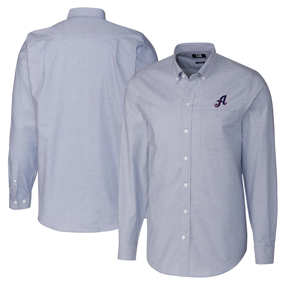 Men's Cutter & Buck Light Blue Reno Aces Big Tall Oxford Stretch Long Sleeve Button-Down Dress Shirt