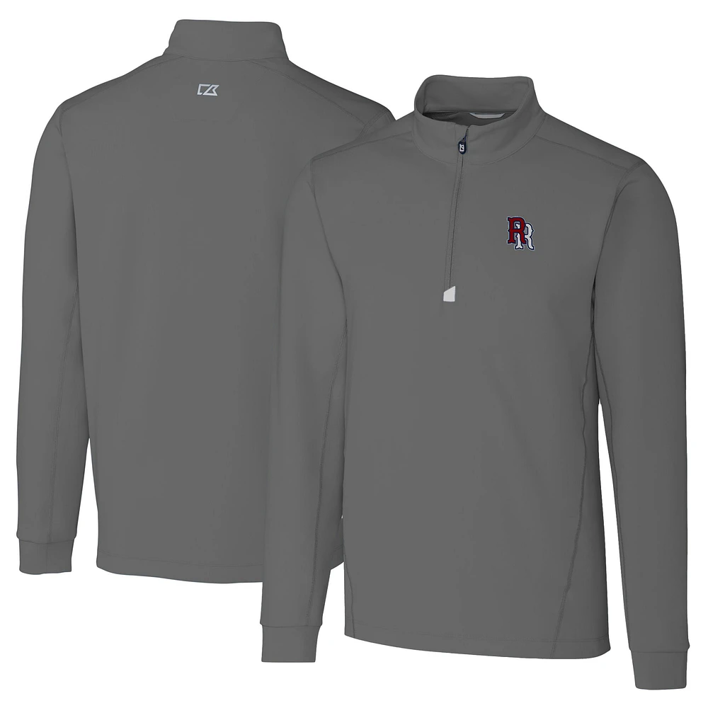 Men's Cutter & Buck Gray Round Rock Express Big Tall Traverse Stretch Quarter-Zip Top