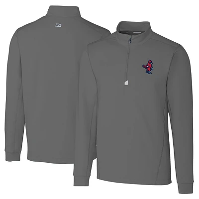 Men's Cutter & Buck Gray Memphis Redbirds Big Tall Traverse Stretch Quarter-Zip Top