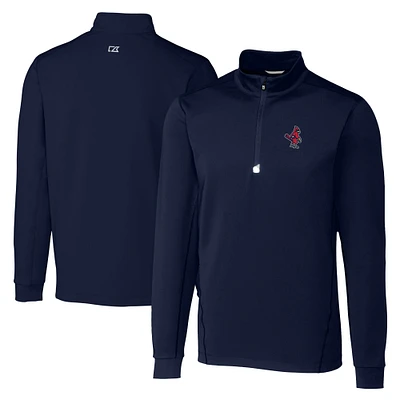 Men's Cutter & Buck Navy Memphis Redbirds Big Tall Traverse Stretch Quarter-Zip Top