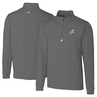 Men's Cutter & Buck Gray Reno Aces Big Tall Traverse Stretch Quarter-Zip Top