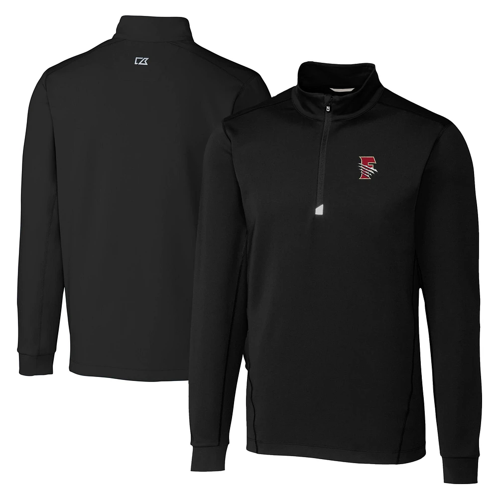 Men's Cutter & Buck Black Fresno Grizzlies Big Tall Traverse Stretch Quarter-Zip Top
