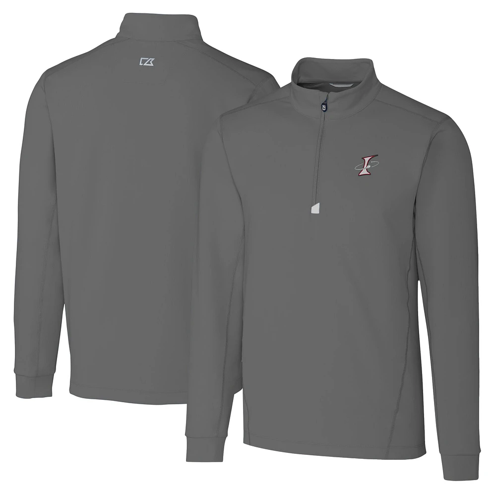 Men's Cutter & Buck Gray Albuquerque Isotopes Big Tall Traverse Stretch Quarter-Zip Top