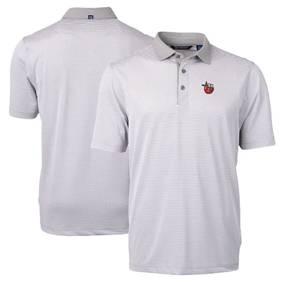 Men's Cutter & Buck Gray Fort Wayne TinCaps Big Tall Virtue Eco Pique Micro Stripe Recycled Polo