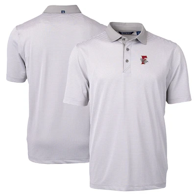 Men's Cutter & Buck Gray Fresno Grizzlies Big Tall Virtue Eco Pique Micro Stripe Recycled Polo