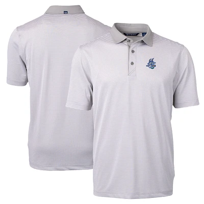Men's Cutter & Buck Gray Hartford Yard Goats Big Tall Virtue Eco Pique Micro Stripe Recycled Polo