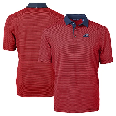 Men's Cutter & Buck Red West Michigan Whitecaps Big Tall Virtue Eco Pique Micro Stripe Recycled Polo